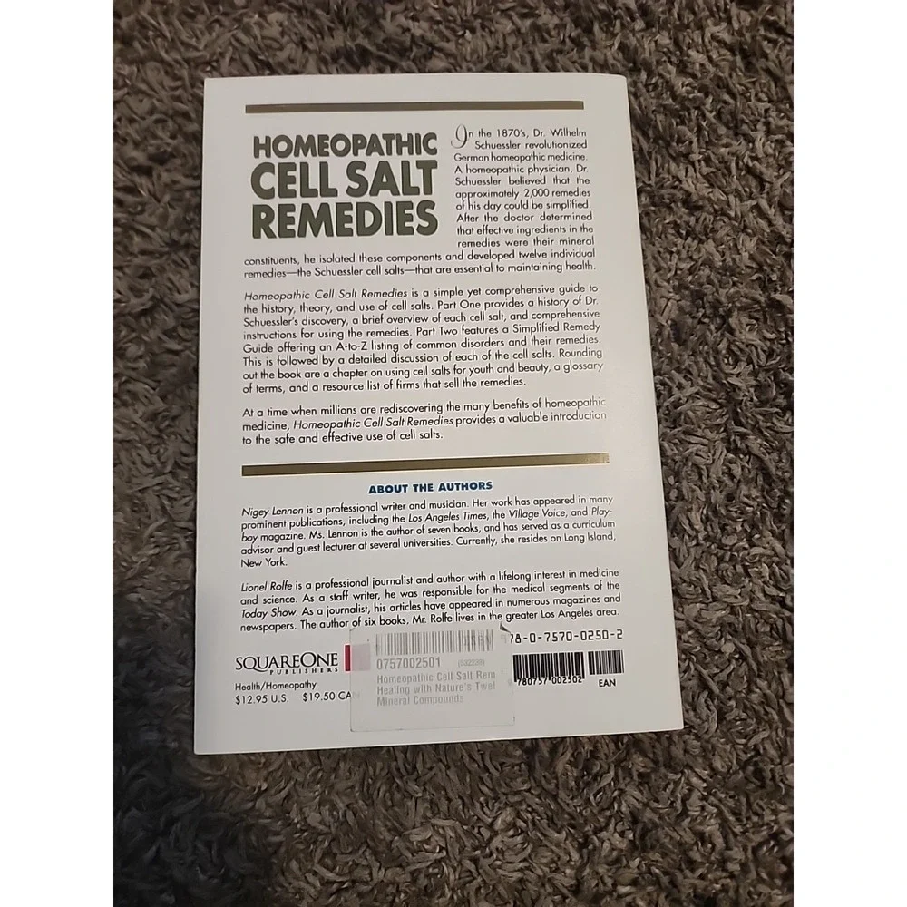 Homeopathic Cell Salt Remedies: Healing with Nature's Twelve Mineral‎ Compounds